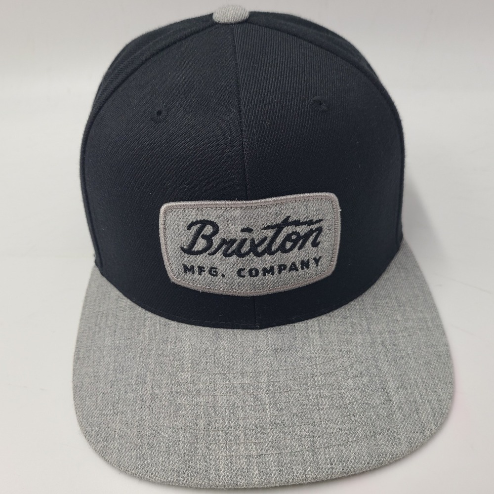 Brixton Hat Snapback Black Gray Wool Blend MFG Company Patch Skate Skateboard